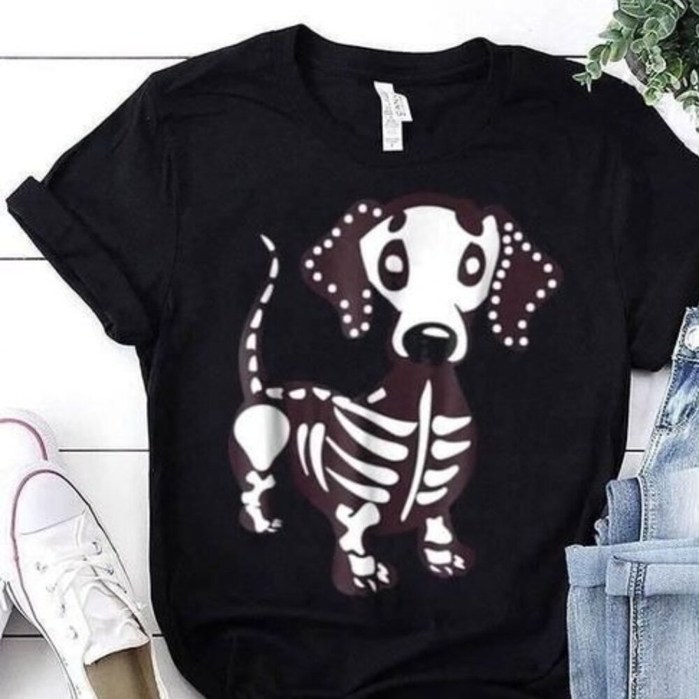 Dachshund Lovers And Halloween T-Shirt, Halloween Gift For Dog Lovers